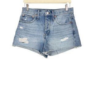 Madewell Relaxed Denim Shorts in Homecrest Wash Ripped Edition Size 25